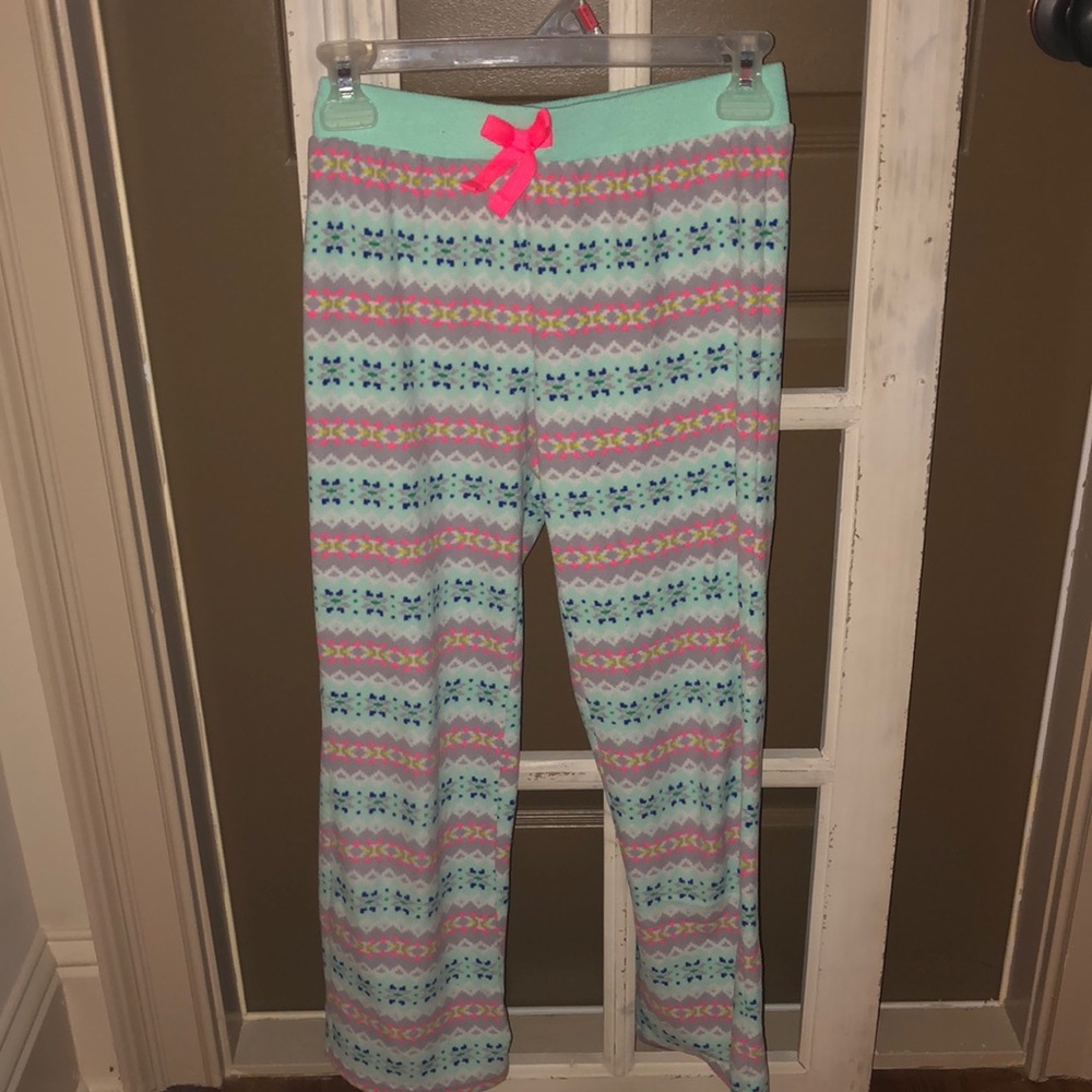 Old Navy Girl’s Gray and Mint Pajama Pants in Size L